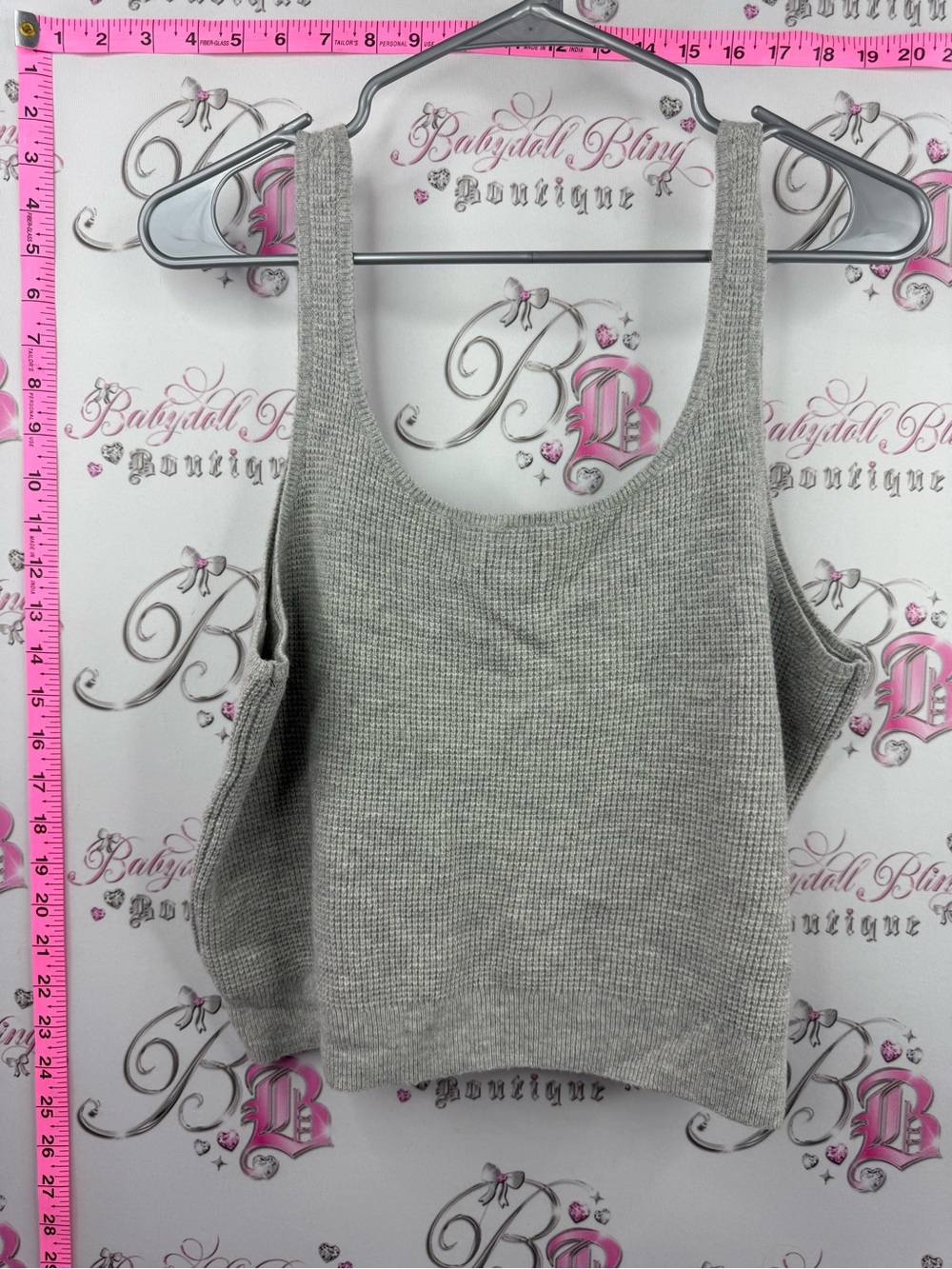 GAP tank top new with tags Light Gray Ribbed Knit Tank Top